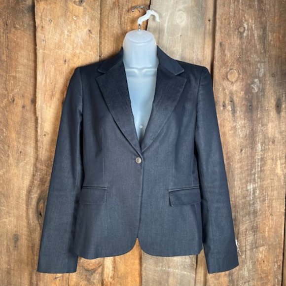 Tahari Dark Navy One Button Blazer - Size 6 - Picture 1 of 14